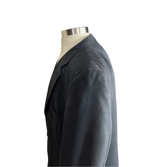 Bert Pulitzer Supra Suede Men Charcoal Grey 3 Button Suit Jacket Sz 46R Soft EUC - Picture 4 of 16